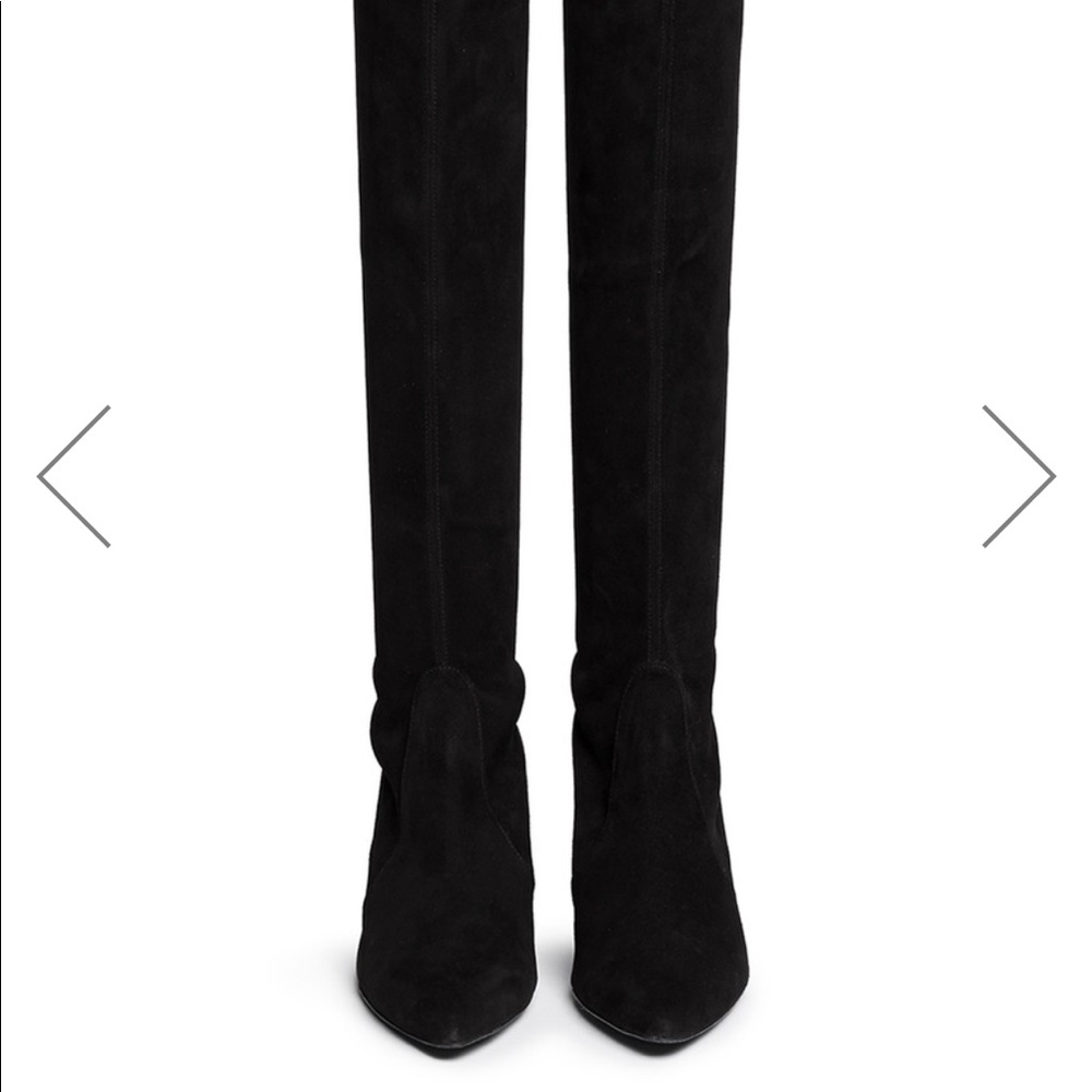 Stuart Weitzman Black Suede Knee High Boots (Sz 6)